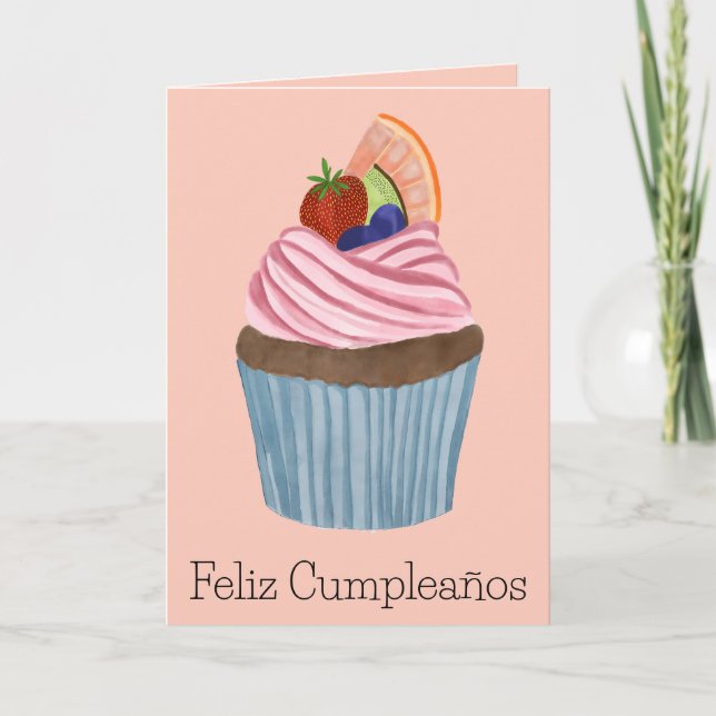 Carte Cupcake aux fruits d'origine espagnole (Devant)
