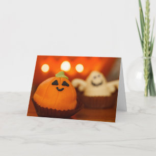Carte Cupcake Citrouille mignon d'Halloween