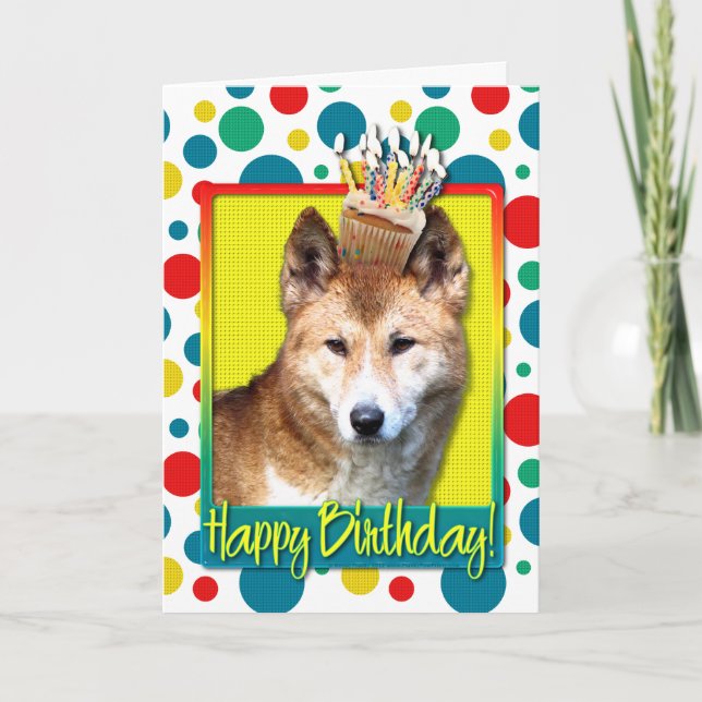 Carte Cupcake d'anniversaire - Dingo (Devant)