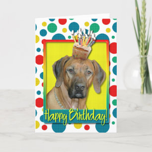 Carte Cupcake d'anniversaire - Rhodesian Ridgeback