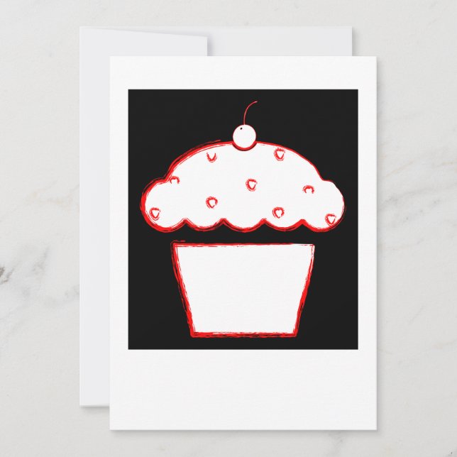 Carte cupcake de cerise (Devant)