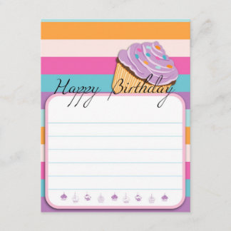 CARTE CUPCAKE HAPPY BANTHDAY PLAT CARD