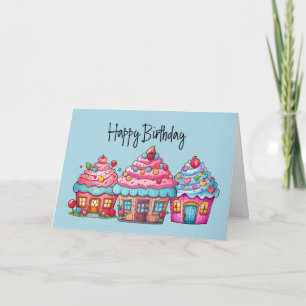 Carte Cupcake House Joyeux anniversaire