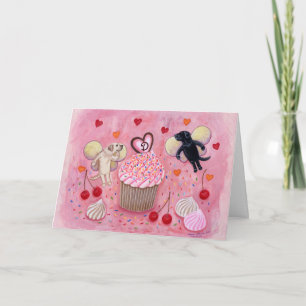 Carte Cupcake monogrammé et Labrador Anniversaire