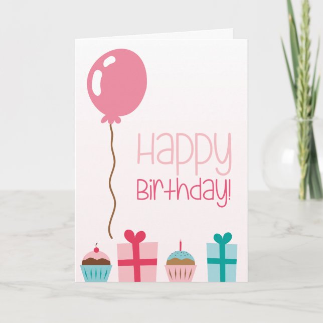 Carte Cupcakes & Cadeaux Anniversaires (Devant)