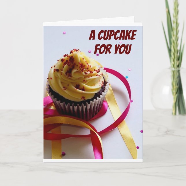 CARTE CUPCAKES & GRANDS SOUHAITS POUR VOTRE "ANNIVERSAIR (Devant)