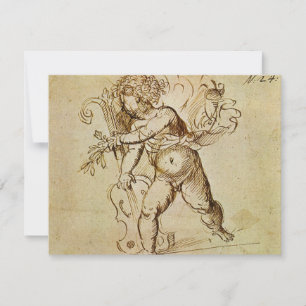 Carte Cupid avec un violon par Domenico Campagnola