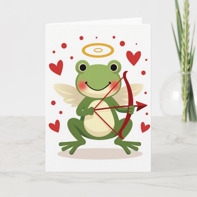 Carte Cupid Frog Valentine Love Card (Devant)