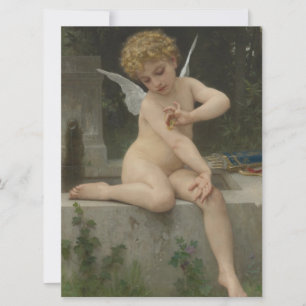 Carte Cupidé avec papillon (par Bouguereau)