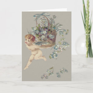 Carte Cupidon Chérubin Ange Ne-m'oubliez-pas