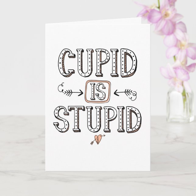 Carte Cupidon est stupide (Orchidée)