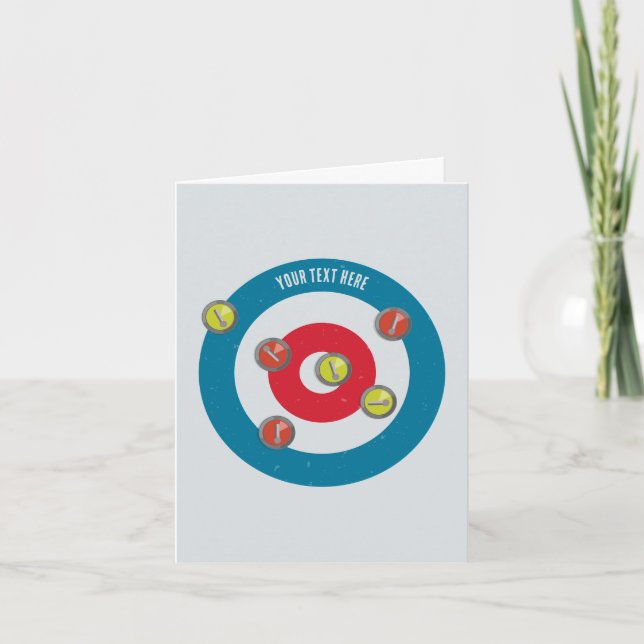Carte curling Maison et pierres de curling vue du haut (Devant)