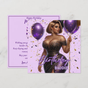 Carte Curvy Glam Africaine Américaine Femme Violette Ann