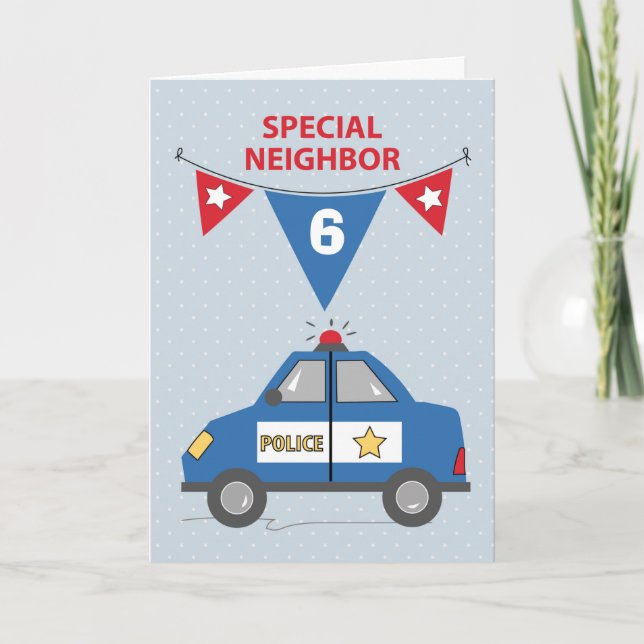 Carte Custom Age Special Voisin 6e anniversaire Police (Devant)