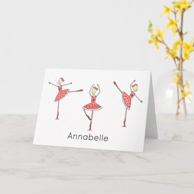 Carte Custom Ballerina Birthday  (Fleur jaune)