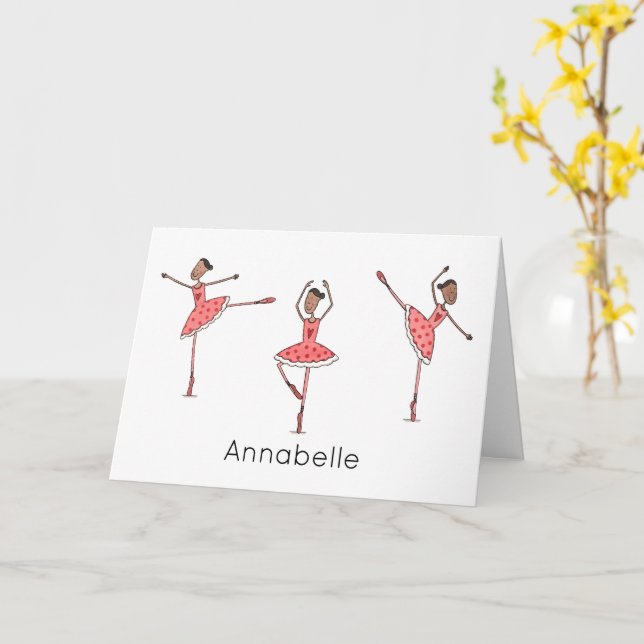 Carte Custom Ballerina Birthday  (Fleur jaune)