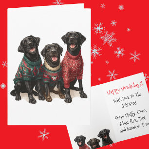 Carte Custom Black Lab Noël Vacances de sueur moche
