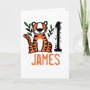 Carte Custom Cute Tiger Birthday