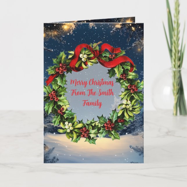 Carte Custom Family Name Christmas Card (Devant)