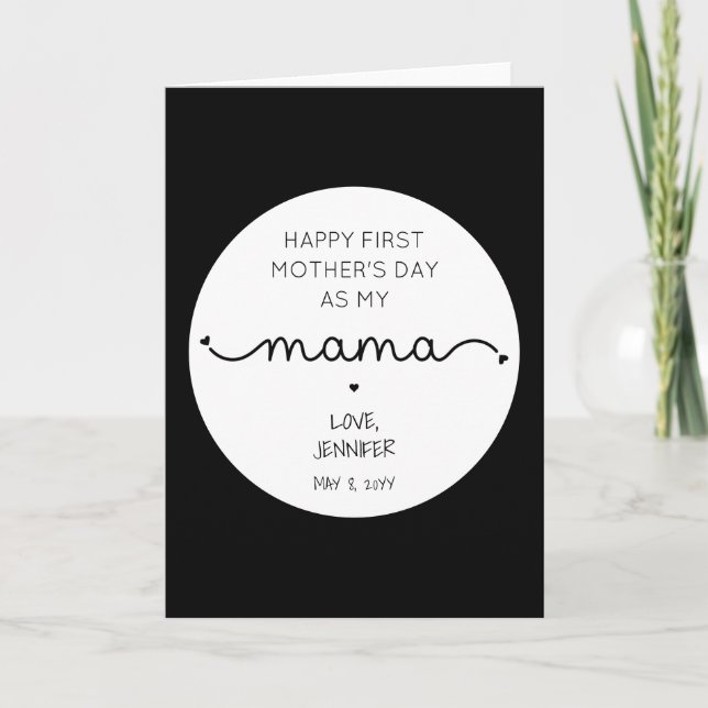 Carte Custom First Mother's Day New Mama (Devant)