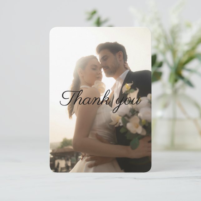 Carte Custom Flat Wedding Thank You Card – Personalized (Debout devant)