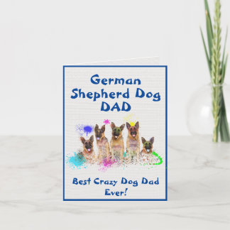 Carte Custom German Shepherd Papa Best Crazy Chien numér
