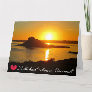 Carte Custom Heart St Michaels Mount Cornwall Sunset