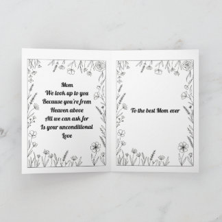 Carte Custom Heartfelt Mother's Day Poem Card