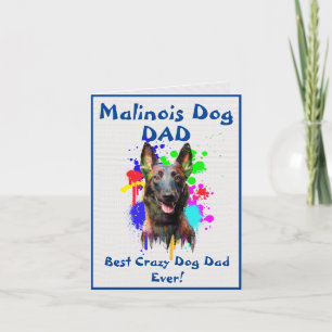 Carte Custom Malinois Papa Chien Meilleur Dingue Papa Di