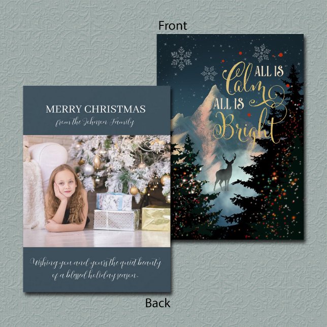 Carte Custom Photo Holiday Mountain Scene  (Créateur téléchargé)