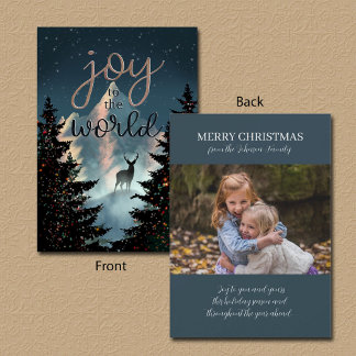Carte Custom Photo Joy to the World Mountain Scene
