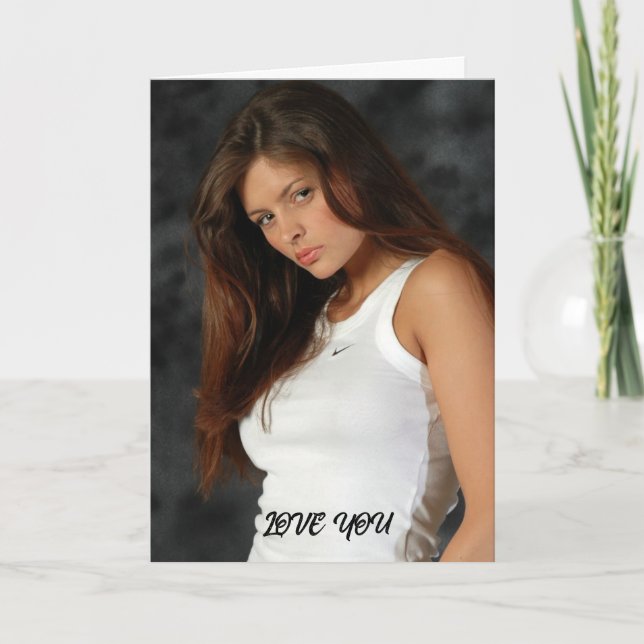 CARTE CUSTOM PHOTO SCRIPT GREETING CARD (Devant)