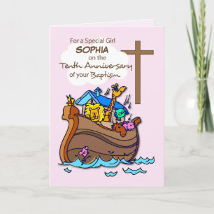 Carte Custom Tenth Anniversary of Baptism Girl