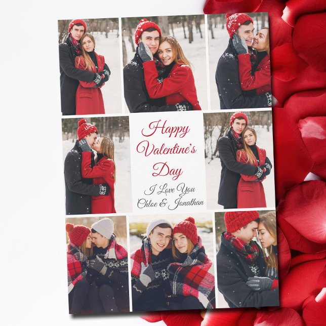 Carte Custom Valentine's Day Romantic Love Photo Collage (Créateur téléchargé)