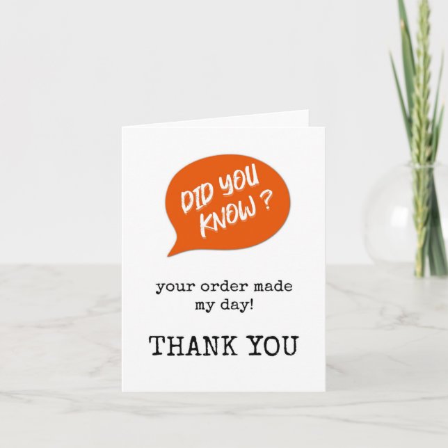 Carte Customer Order Thank You Card (Devant)