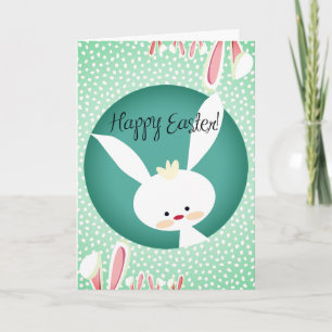 Carte Customisé HAPPY EASTER rustique lapin esthétique