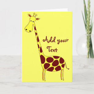 Carte Customise-Le ! Cute Giraffe Design