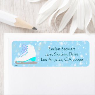Carte customisée Patinage Blue Snow Adresse de ret