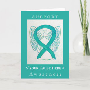 Carte Customisée turquoise d'angle de ruban de sen