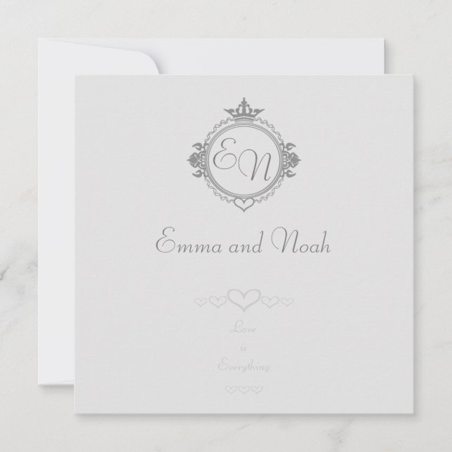 Carte Customiser les noms, initiales et phrase Aimer (Devant)
