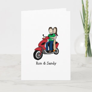 Carte Customizable card- scooter couple