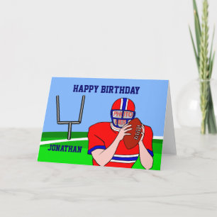 Carte Customizable photo and name football grid iron