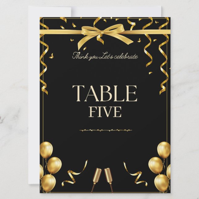 Carte Customizable Prestige Gold Retirement Table Number (Devant)