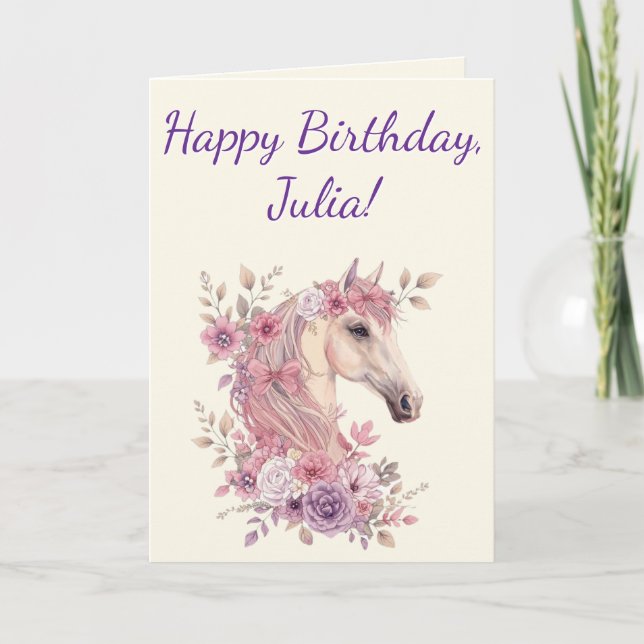 Carte Customizable Pretty Ponies and Petals Horse  (Devant)