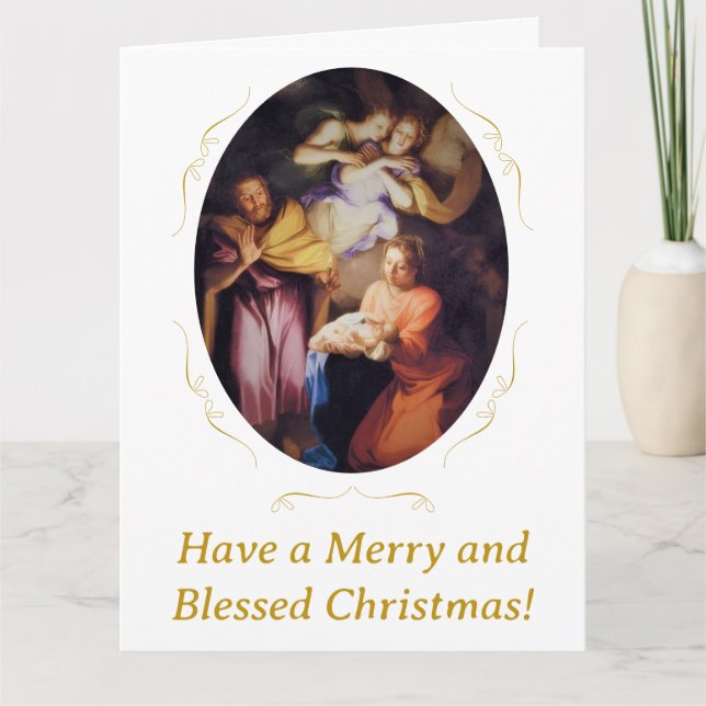 Carte Customizable Vintage Nativity Christmas (Devant)