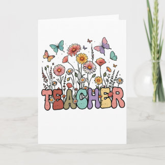 Carte Cute 100 Days School Floral Butterflies Kids