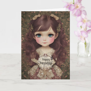 Carte Cute Adorable Style Vintage Chibi Kawaii Girl Art