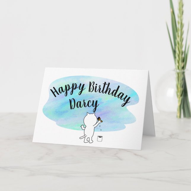 Carte Cute Ajouter un nom Bonne fête d'anniversaire (Devant)