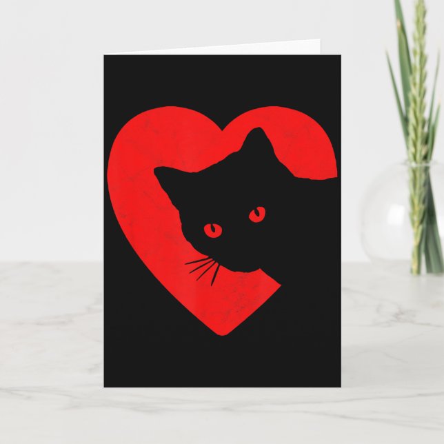 Carte Cute &amp; Funny Cat Valentines Heart Graphic For  (Devant)