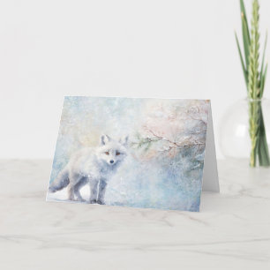 Carte Cute Animaux De Bois Coyote En Salutation De Neige